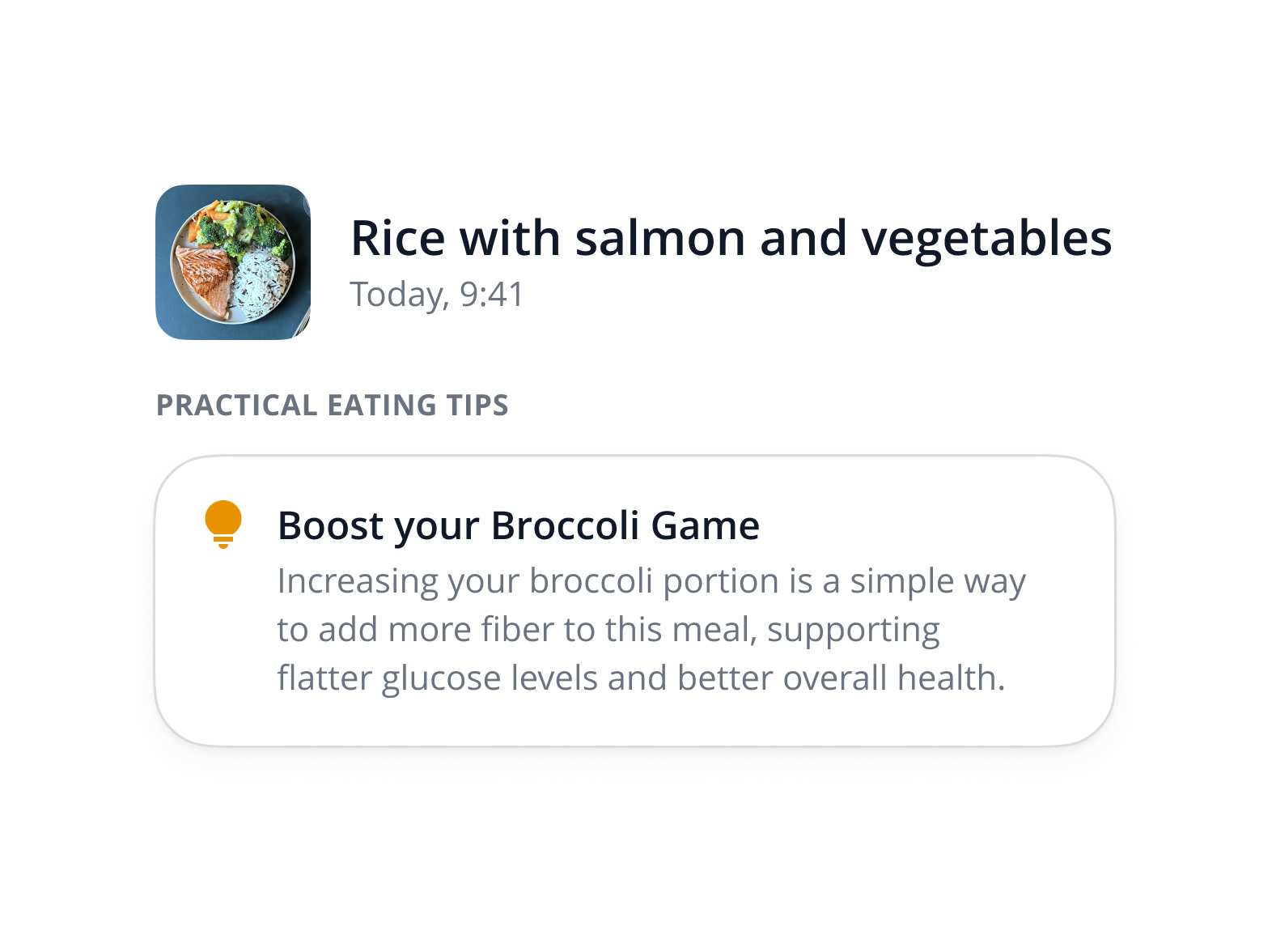 SNAQ showing meal tips and protein tracking for GLP-1 users